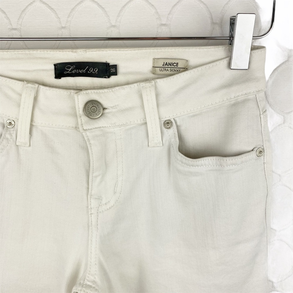 Anthro Level 99 Janice Ultra Skinny Jeans White 26 - Picture 4 of 6